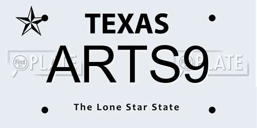 ARTS9 Texas License Plate
