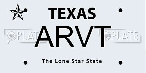 ARVT Texas License Plate
