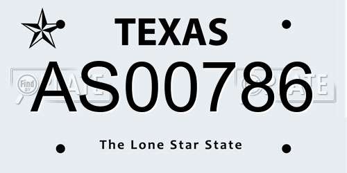 AS00786 Texas License Plate