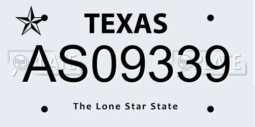 AS09339 Texas License Plate