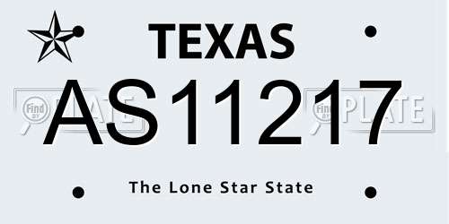 AS11217 Texas License Plate