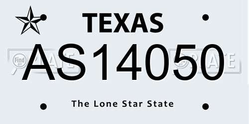 AS14050 Texas License Plate