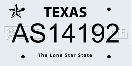 AS14192 Texas License Plate