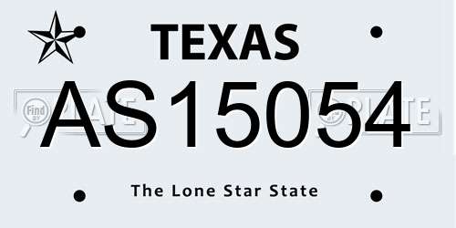 AS15054 Texas License Plate