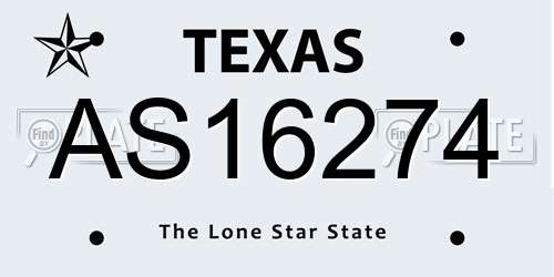 AS16274 Texas License Plate