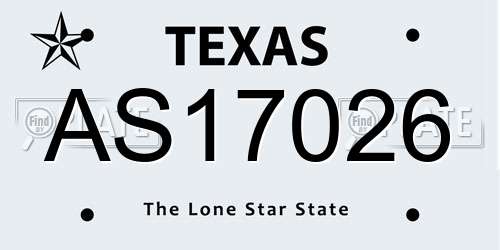 AS17026 Texas License Plate