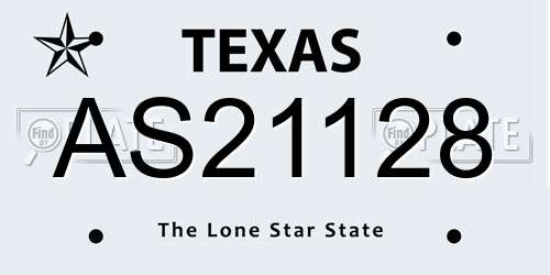 AS21128 Texas License Plate