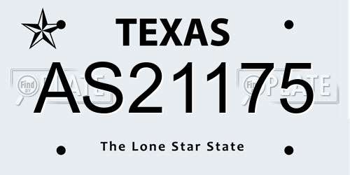AS21175 Texas License Plate