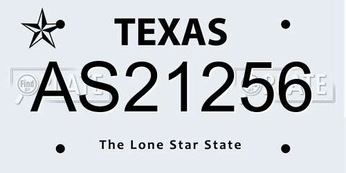 AS21256 Texas License Plate