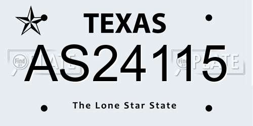 AS24115 Texas License Plate