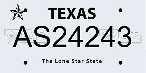 AS24243 Texas License Plate