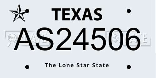 AS24506 Texas License Plate