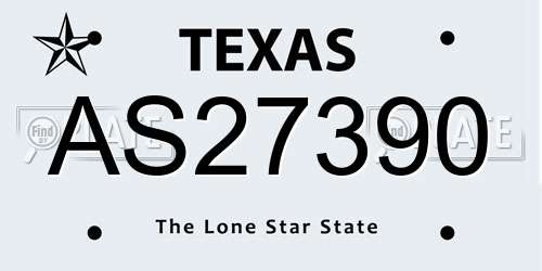AS27390 Texas License Plate