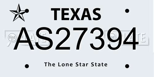 AS27394 Texas License Plate