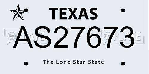 AS27673 Texas License Plate
