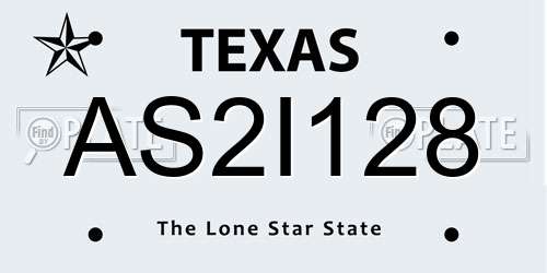 AS2I128 Texas License Plate