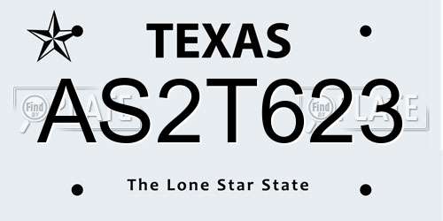 AS2T623 Texas License Plate