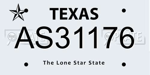 AS31176 Texas License Plate