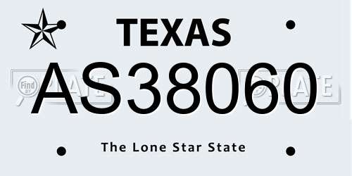 AS38060 Texas License Plate