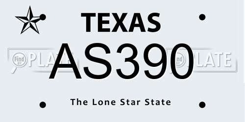 AS390 Texas License Plate