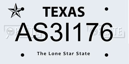 AS3I176 Texas License Plate