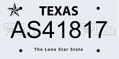 AS41817 Texas License Plate