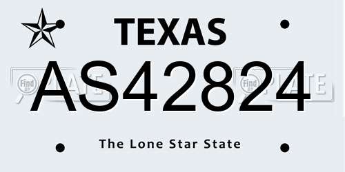AS42824 Texas License Plate