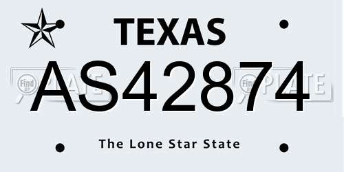 AS42874 Texas License Plate