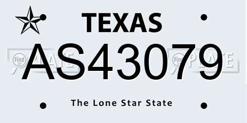 AS43079 Texas License Plate