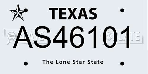 AS46101 Texas License Plate