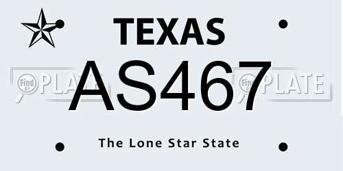 AS467 Texas License Plate