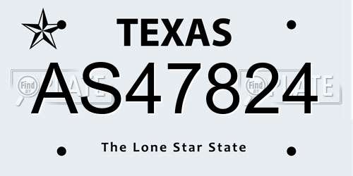 AS47824 Texas License Plate