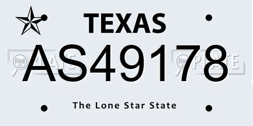 AS49178 Texas License Plate