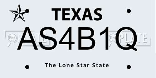 AS4B1Q Texas License Plate