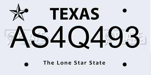 AS4Q493 Texas License Plate