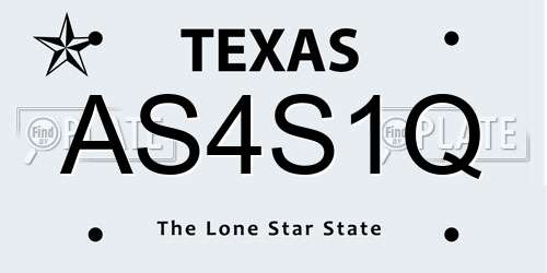 AS4S1Q Texas License Plate