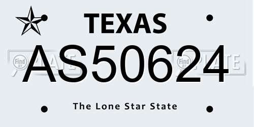 AS50624 Texas License Plate
