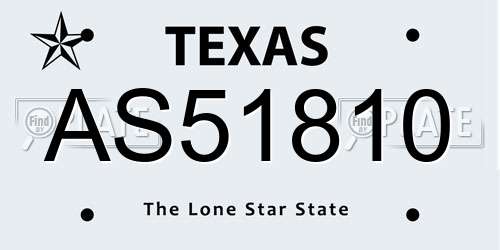 AS51810 Texas License Plate