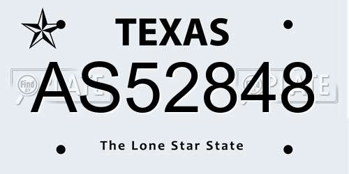 AS52848 Texas License Plate