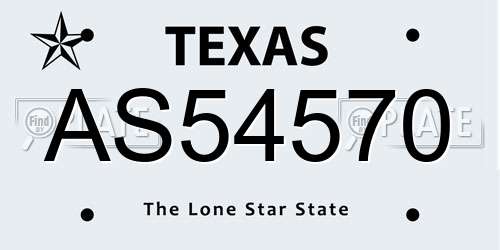 AS54570 Texas License Plate
