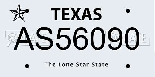 AS56090 Texas License Plate