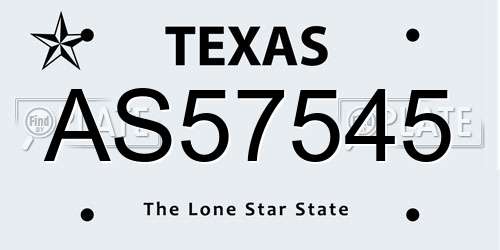AS57545 Texas License Plate