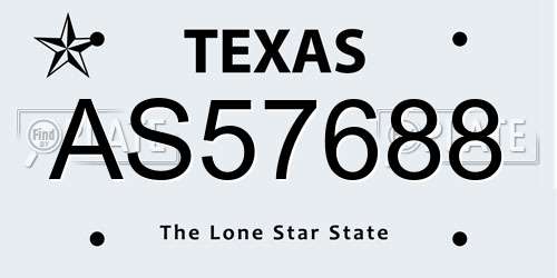 AS57688 Texas License Plate