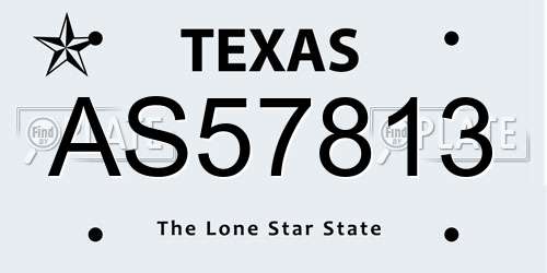 AS57813 Texas License Plate
