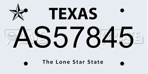 AS57845 Texas License Plate