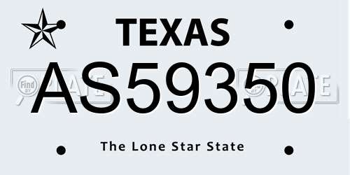AS59350 Texas License Plate