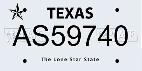 AS59740 Texas License Plate