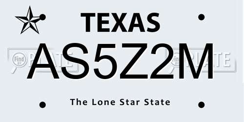 AS5Z2M Texas License Plate