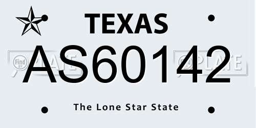 AS60142 Texas License Plate