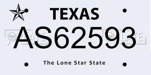 AS62593 Texas License Plate